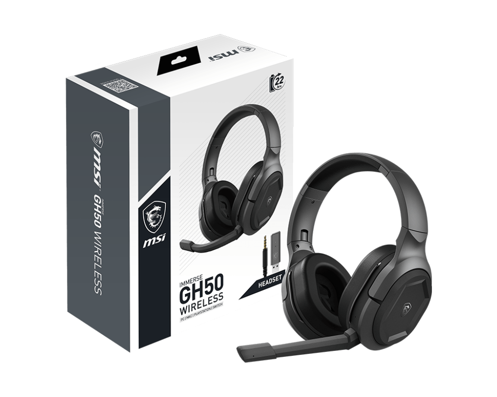 MSI CB Gaming Headset IMMERSE GH50 WIRELESS - MSI e-Shop | Offiziell von MSI Deutschland