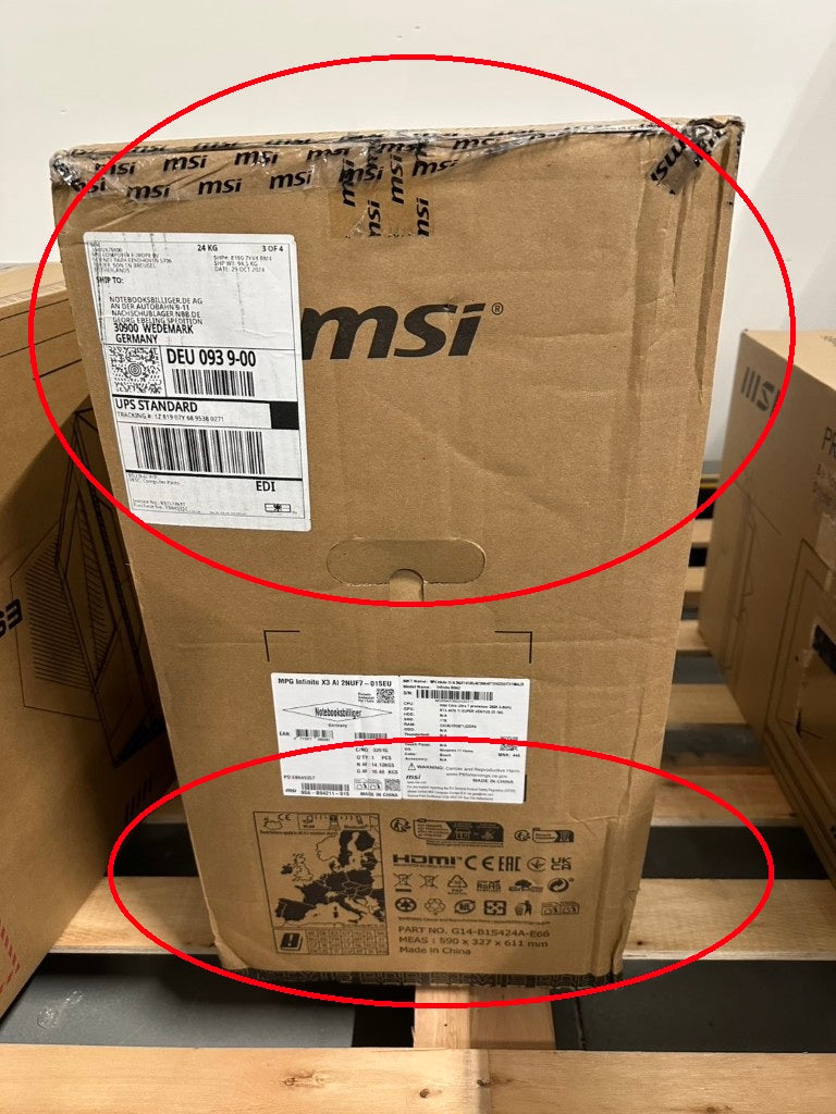 MSI Desktop Gaming MPG Infinite X3 AI 2NUF7-01SEU - Verpackung leicht beschädigt