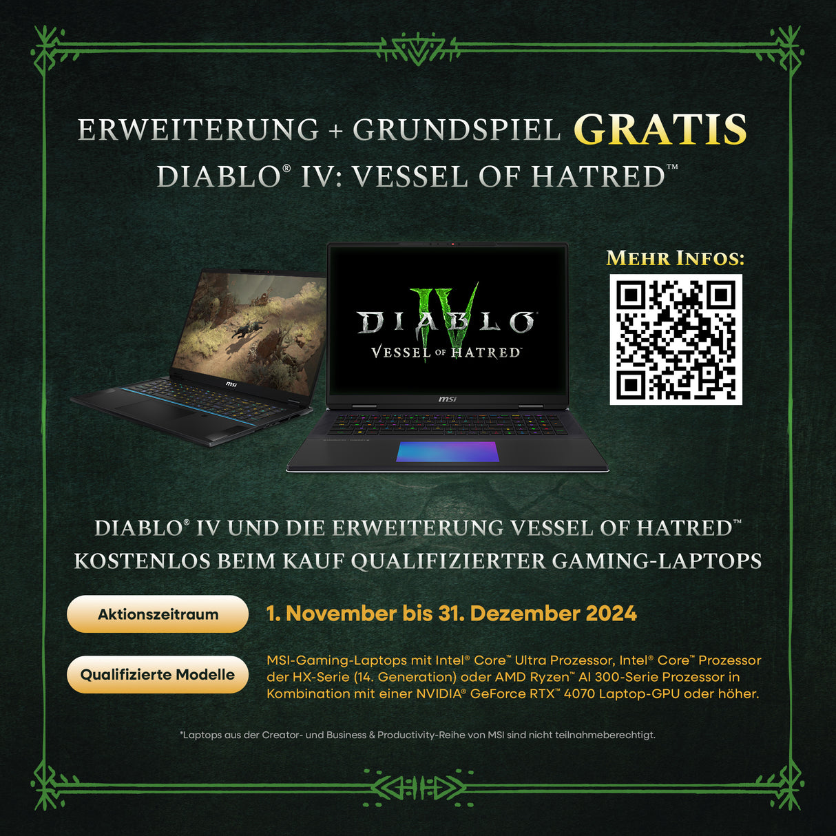 MSI CB Gaming Laptop Stealth 16 Mercedes-AMG Motorsport A1VGG-401 [mit »Diablo® IV – Vessel of Hatred« Bundle]