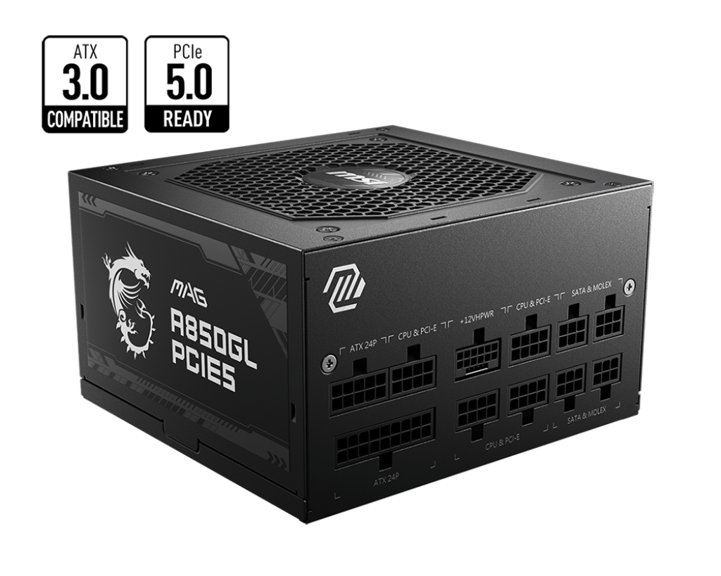 MSI Desktop PC Netzteil ATX 850Watt 80 Plus Gold MAG A850GL PCIE5 - MSI e-Shop | Offiziell von MSI Deutschland